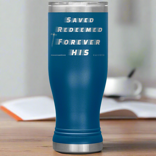20oz BOHO double insulated tumbler - Saved, Redeemed