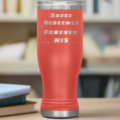 20oz BOHO double insulated tumbler - Saved, Redeemed