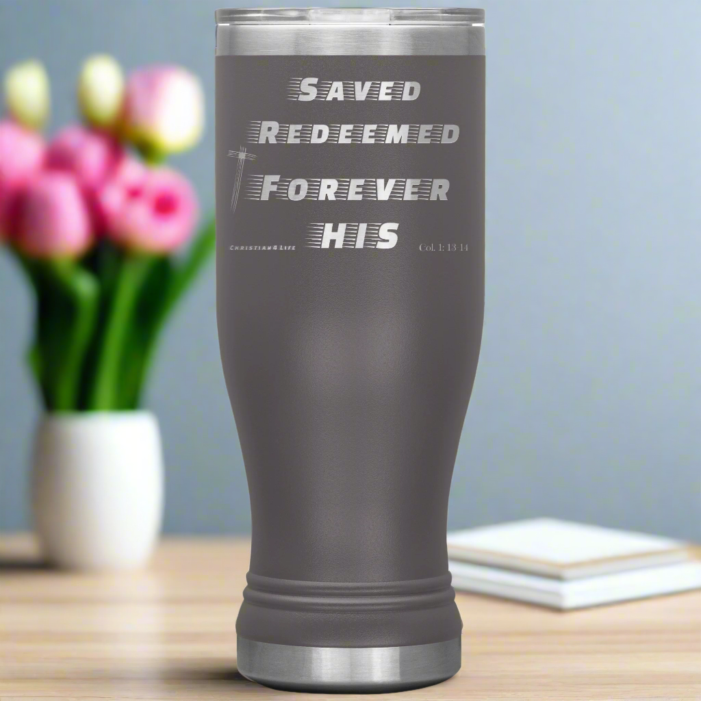 20oz BOHO double insulated tumbler - Saved, Redeemed