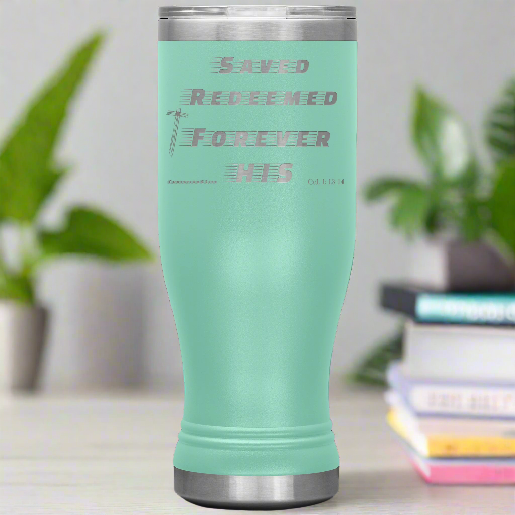 20oz BOHO double insulated tumbler - Saved, Redeemed