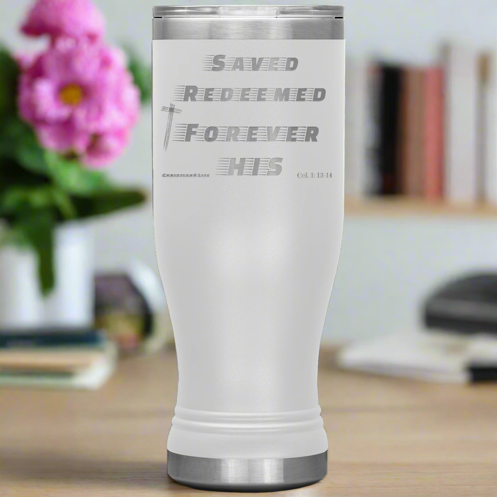 20oz BOHO double insulated tumbler - Saved, Redeemed