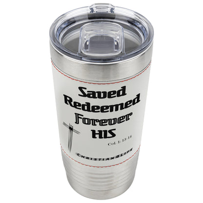 20oz Baseball Christian tumbler -Saved, Redeemed