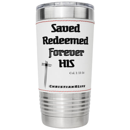 20oz Baseball Christian tumbler -Saved, Redeemed