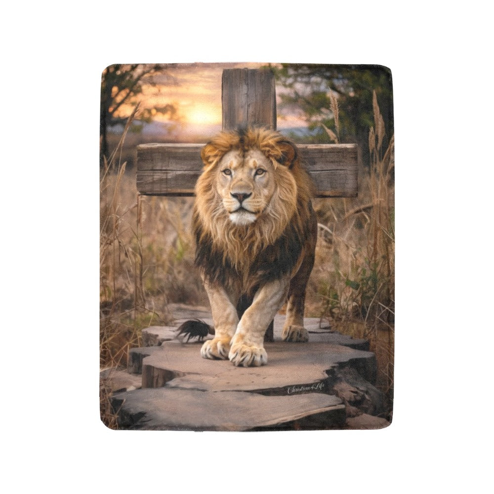 Lion of Judah Rock and Cross - Ultra-Soft Micro Fleece Blanket (multiple sizes)