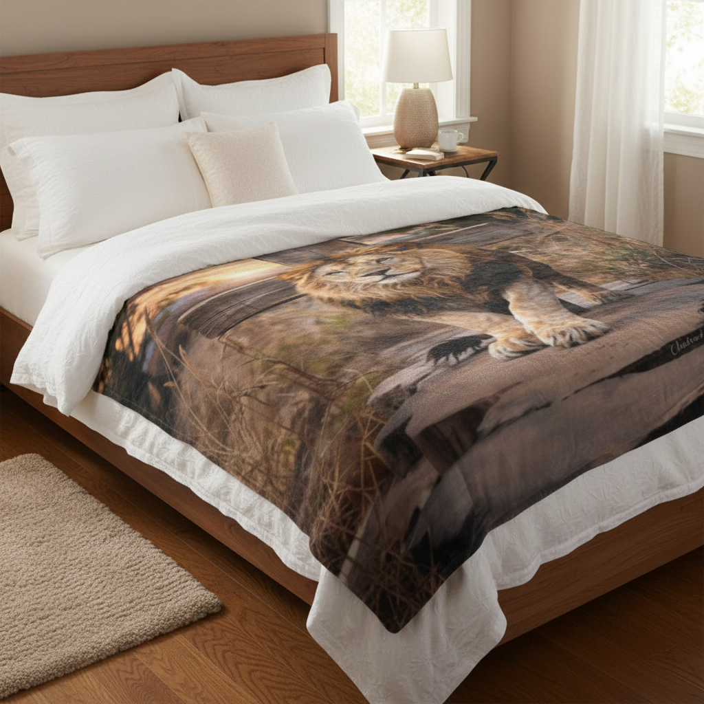 Lion of Judah Rock and Cross - Ultra-Soft Micro Fleece Blanket (multiple sizes)