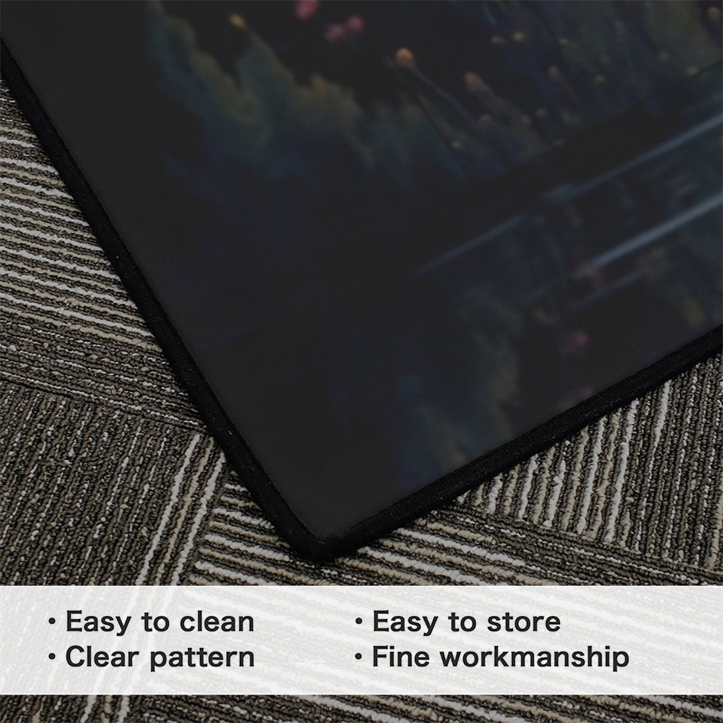 Wolf and Lamb water reflection Christian Area Rug with Black Binding 84"x60"