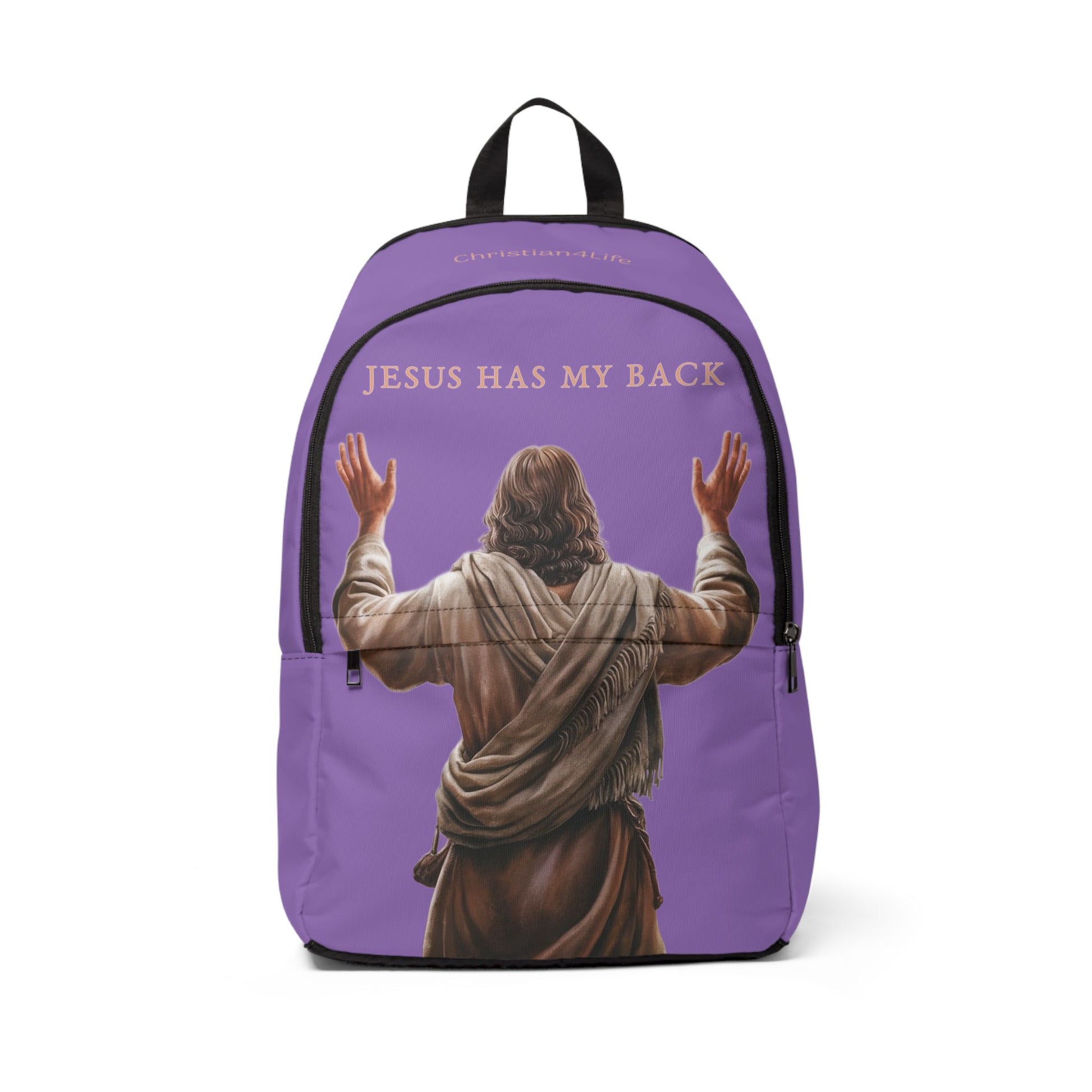 "Jesus Has My Back" Christian Backpack (light purple) Bags Christian4Life