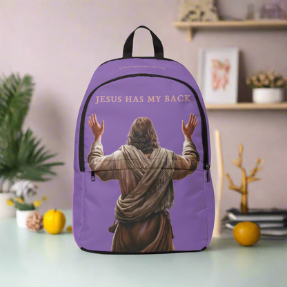 "Jesus Has My Back" Christian Backpack (light purple) Bags Christian4Life