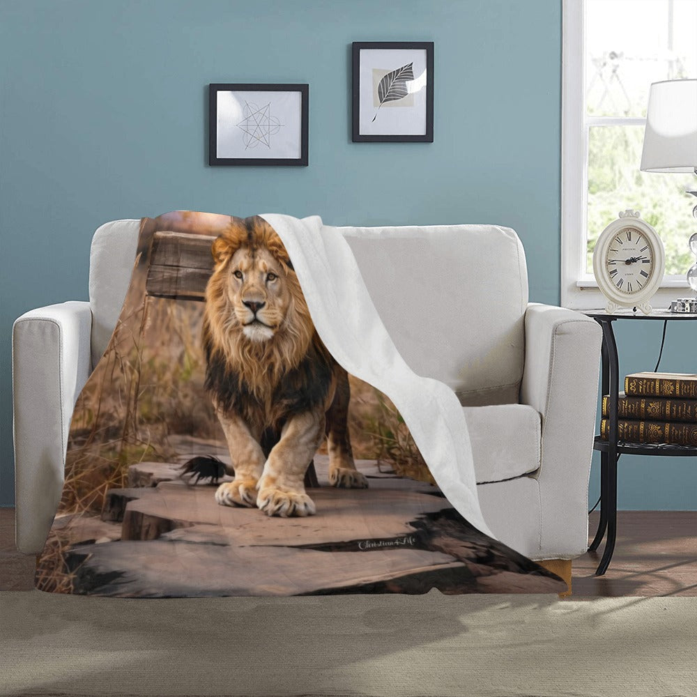 Lion of Judah Rock and Cross - Ultra-Soft Micro Fleece Blanket (multiple sizes)