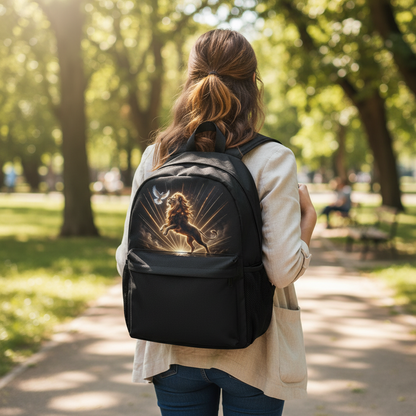 Lion of Judah and Holy Spirit with Golden Rays Casual Backpack