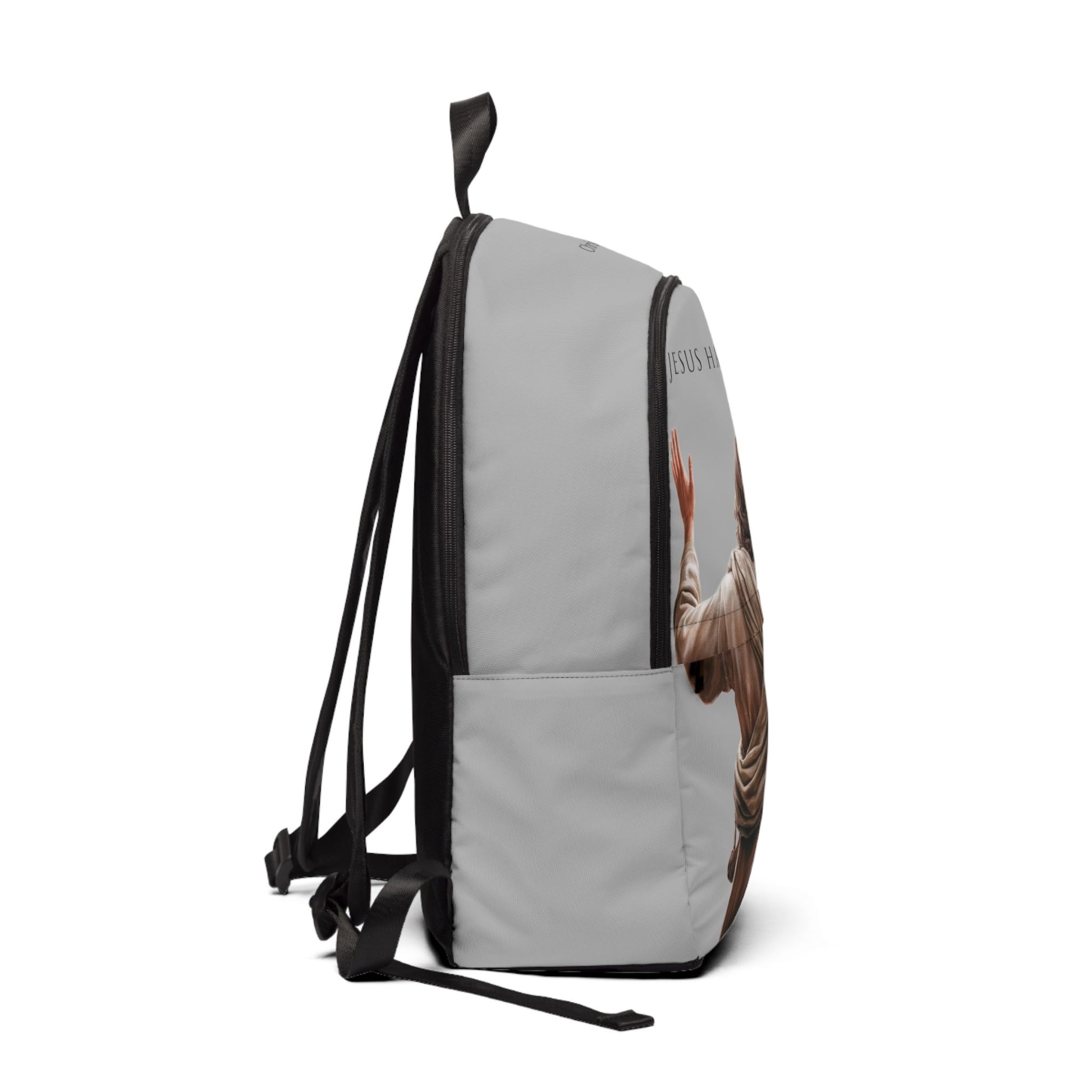 "Jesus Has My Back" Graphic design Christian Backpack (light grey) Bags Christian4Life