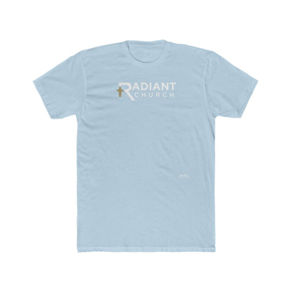 Light blue t-shirt with 'Radiant Church' logo on a white background