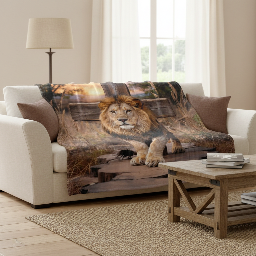 Lion of Judah Rock and Cross - Ultra-Soft Micro Fleece Blanket (multiple sizes)
