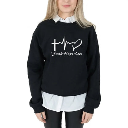 Faith, Hope, & Love Letter Christian Sweatshirt Sweatshirts Christian4Life