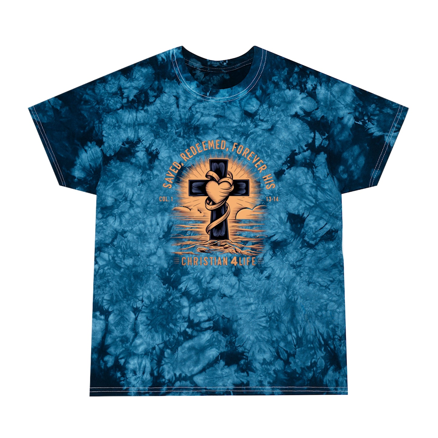 Unisex "Saved, Redeemed, Forever His" Christian Tie-Dye style T-shirt T-Shirt Christian4Life