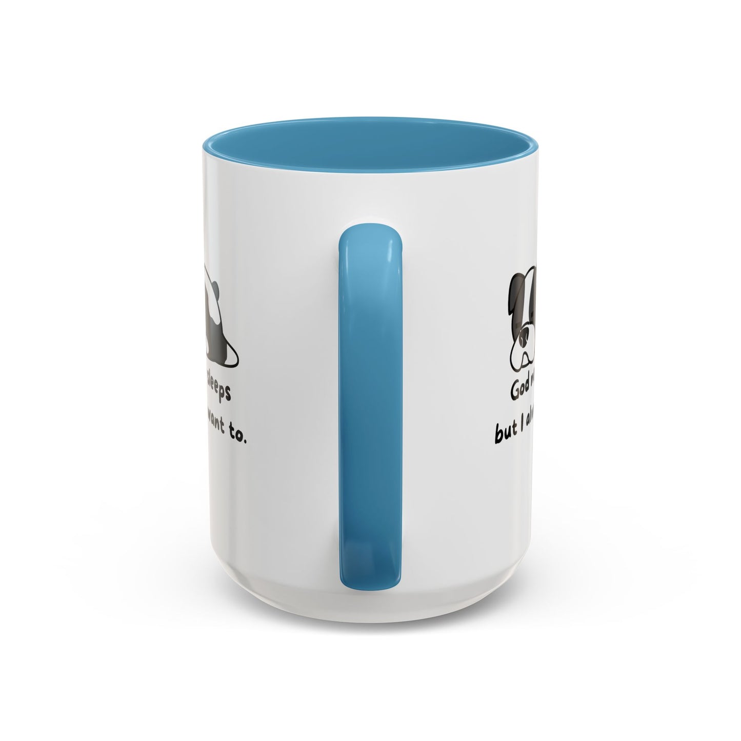 Christian "God never sleeps" 11 oz and 15oz Accent Mug, multiple colors, Christian Mug