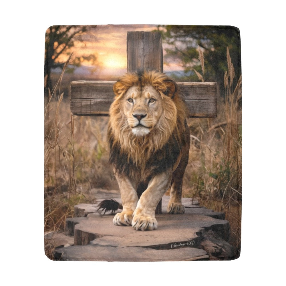 Lion of Judah Rock and Cross - Ultra-Soft Micro Fleece Blanket (multiple sizes)