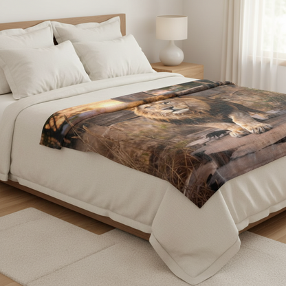 Lion of Judah Rock and Cross - Ultra-Soft Micro Fleece Blanket (multiple sizes)