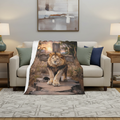 Lion of Judah Rock and Cross - Ultra-Soft Micro Fleece Blanket (multiple sizes)