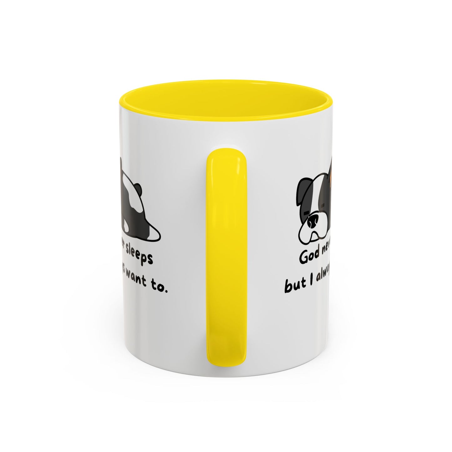 Christian "God never sleeps" 11 oz and 15oz Accent Mug, multiple colors, Christian Mug