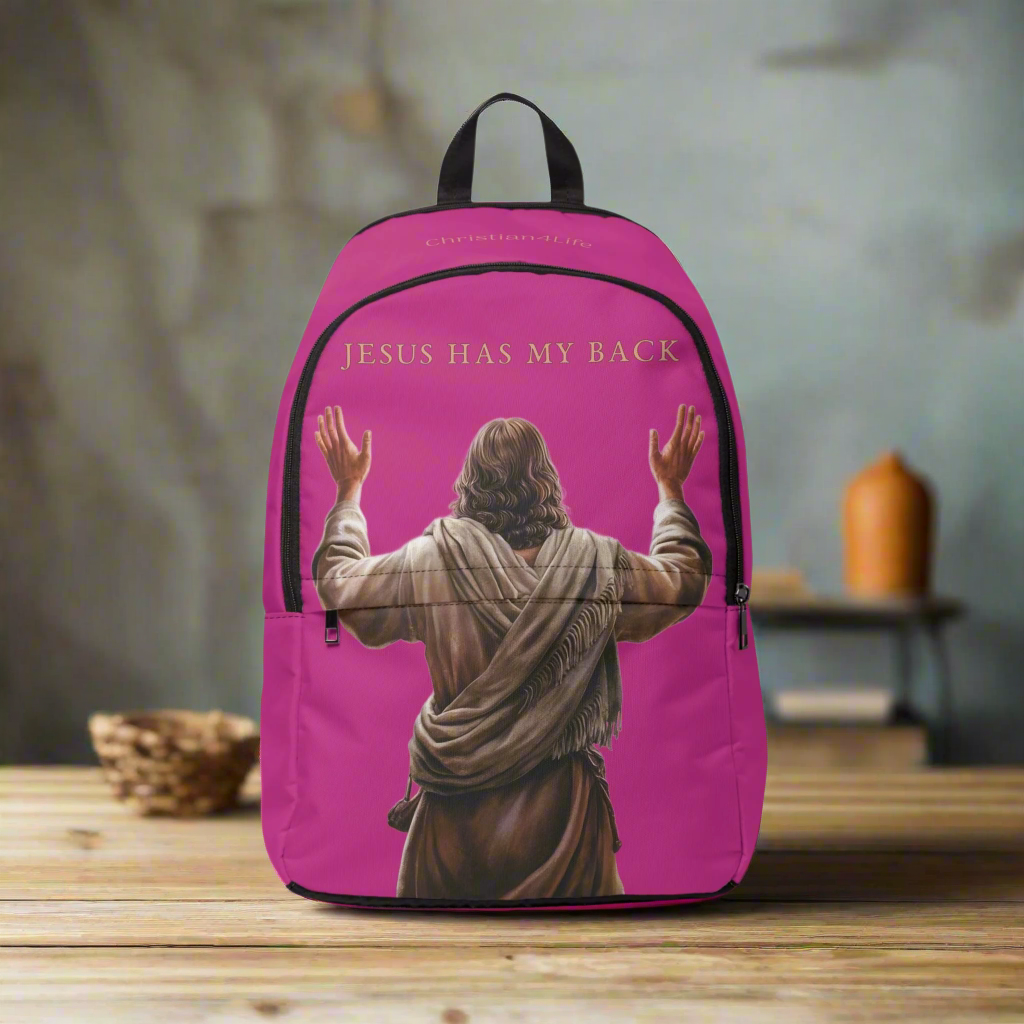 "Jesus Has My Back" Christian Backpack (pink) Bags Christian4Life