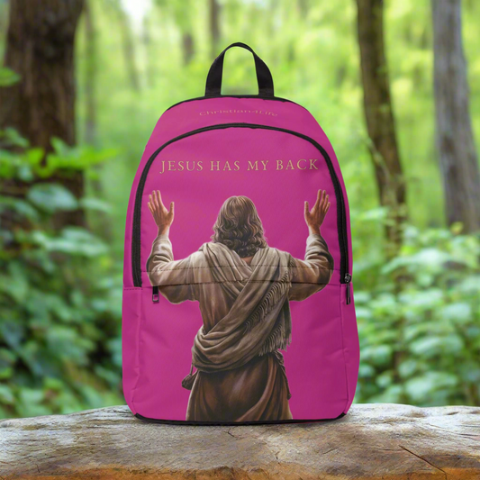 ’Jesus Has My Back’ Christian Backpack (pink) - One size - Bags