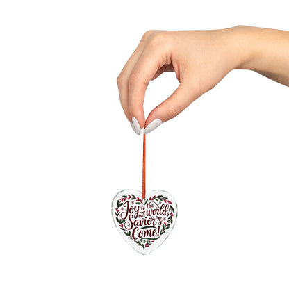 Crystal Heart and Round Glass Ornament