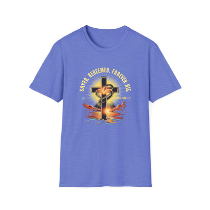 Unisex "Saved, Redeemed, Forever His" Christian Cotton Softstyle T-Shirt