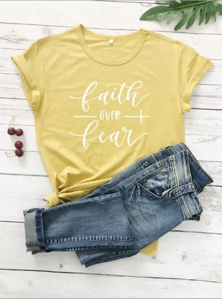 Faith Over Fear Christian T-Shirt T-Shirt Christian4Life