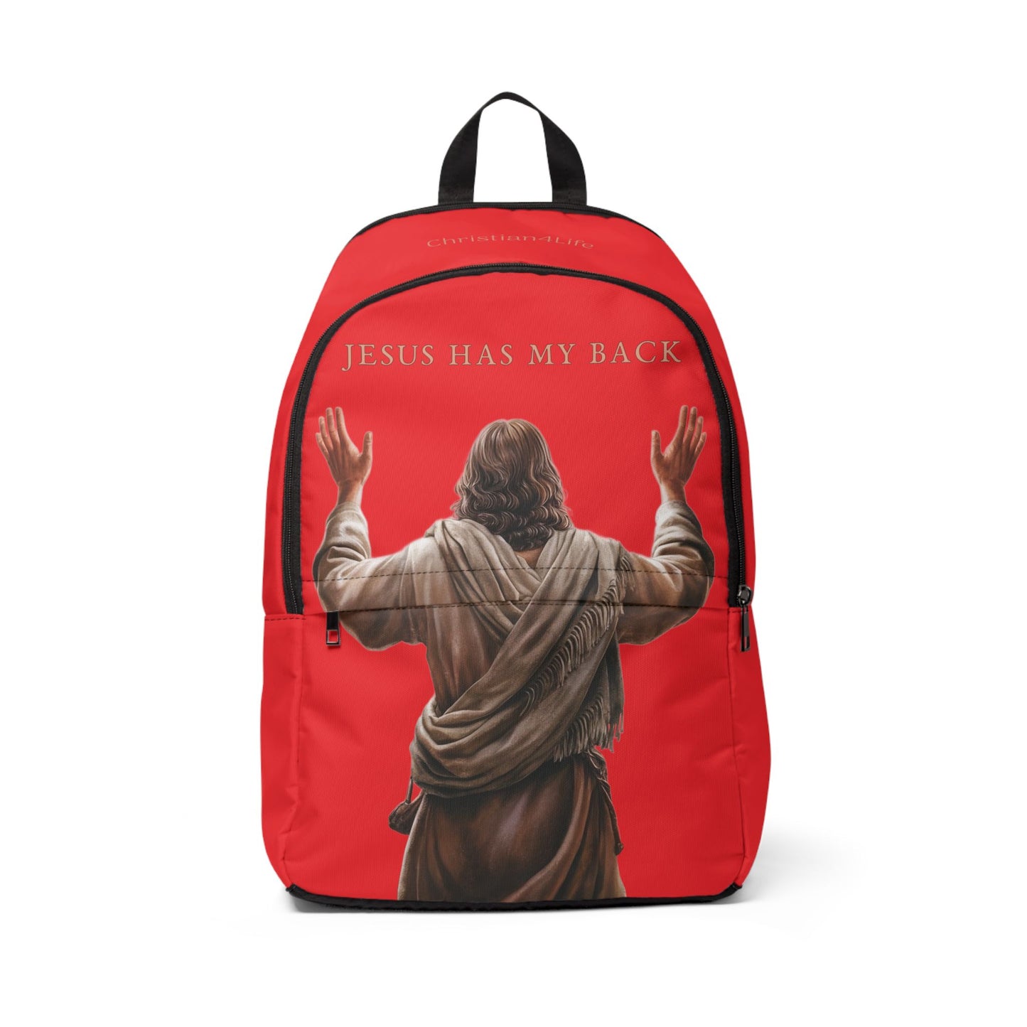 "Jesus Has My Back" Christian Backpack (red) Bags Christian4Life