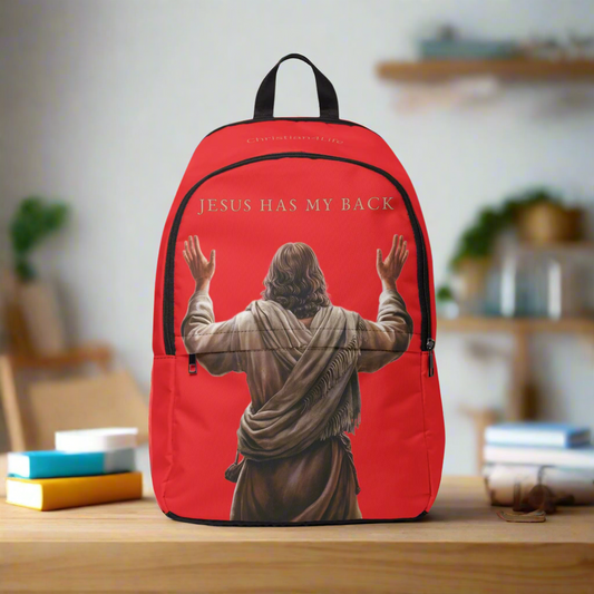 "Jesus Has My Back" Christian Backpack (red) Bags Christian4Life