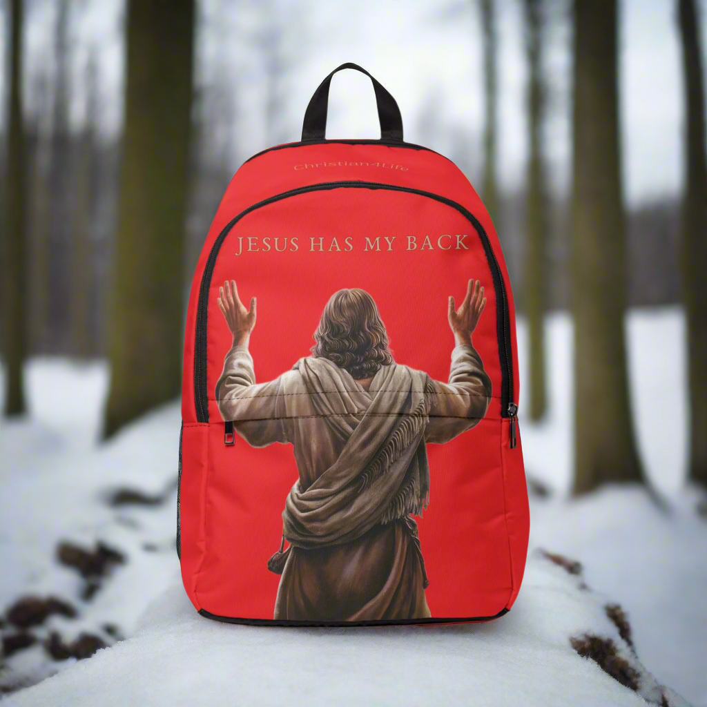 "Jesus Has My Back" Christian Backpack (red) Bags Christian4Life