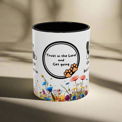 Christian 11oz and 15oz Accent Coffee Mug "God never sleeps" (with flowers) Mug Christian4Life