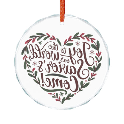 Crystal Heart and Round Glass Ornament