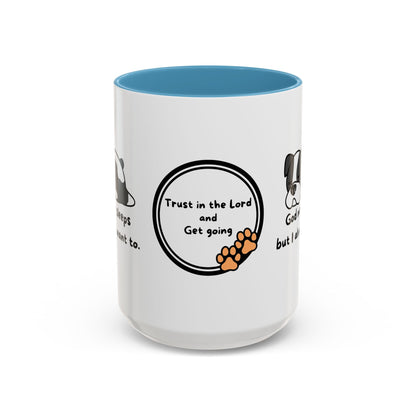 Christian "God never sleeps" 11 oz and 15oz Accent Mug, multiple colors, Christian Mug