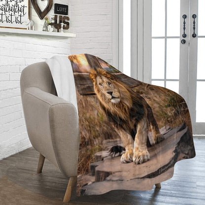 Lion of Judah Rock and Cross - Ultra-Soft Micro Fleece Blanket (multiple sizes)