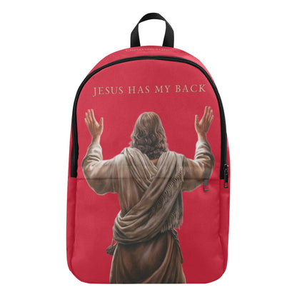 "Jesus Has My Back" Christian Backpack (Choose Red Shade)