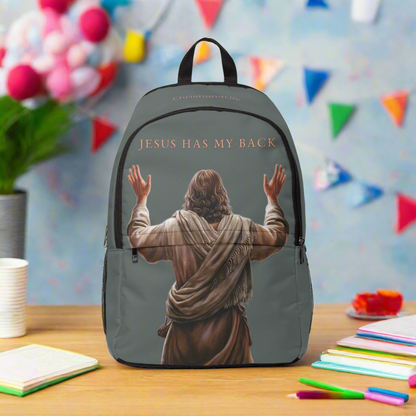 "Jesus Has My Back" Graphic design Christian Backpack (dark grey) Bags Christian4Life