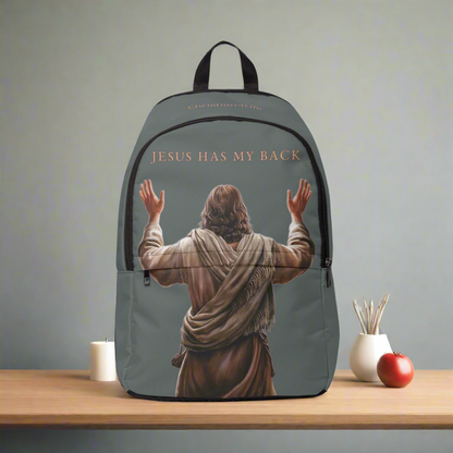 "Jesus Has My Back" Graphic design Christian Backpack (dark grey) Bags Christian4Life