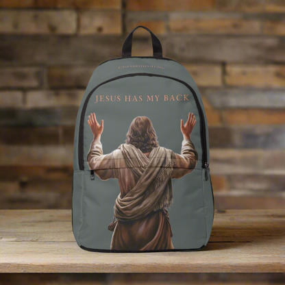 "Jesus Has My Back" Graphic design Christian Backpack (dark grey) Bags Christian4Life