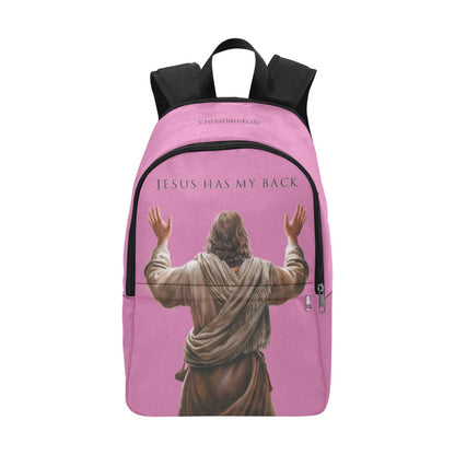 "Jesus Has My Back" Christian Backpack (Choose Pink Shade)