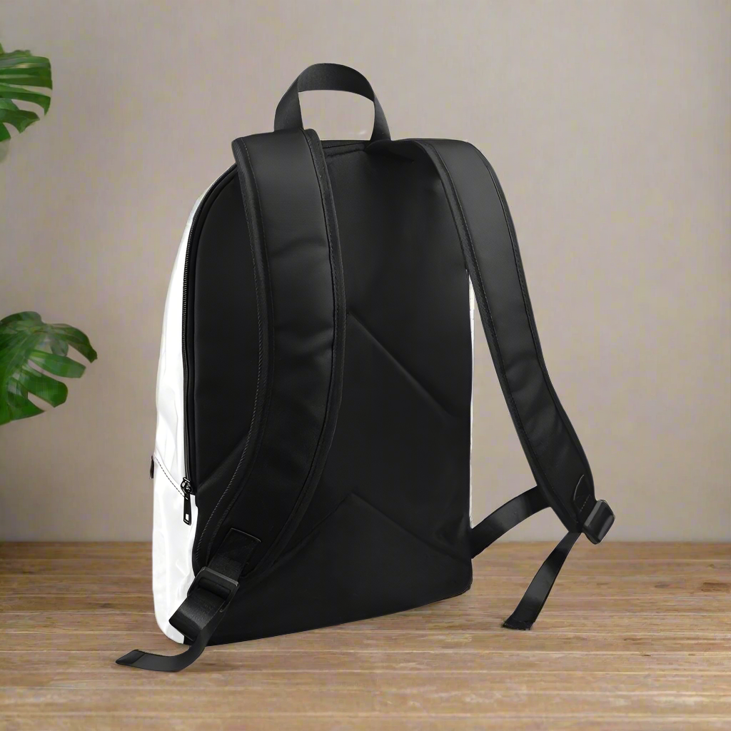 "Jesus Has My Back" Graphic design Christian Backpack (white)