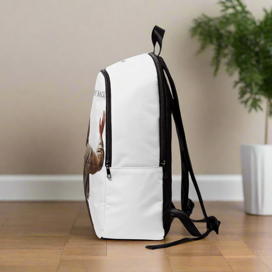 ’Jesus Has My Back’ Graphic design Christian Backpack (white) - One size - Bags