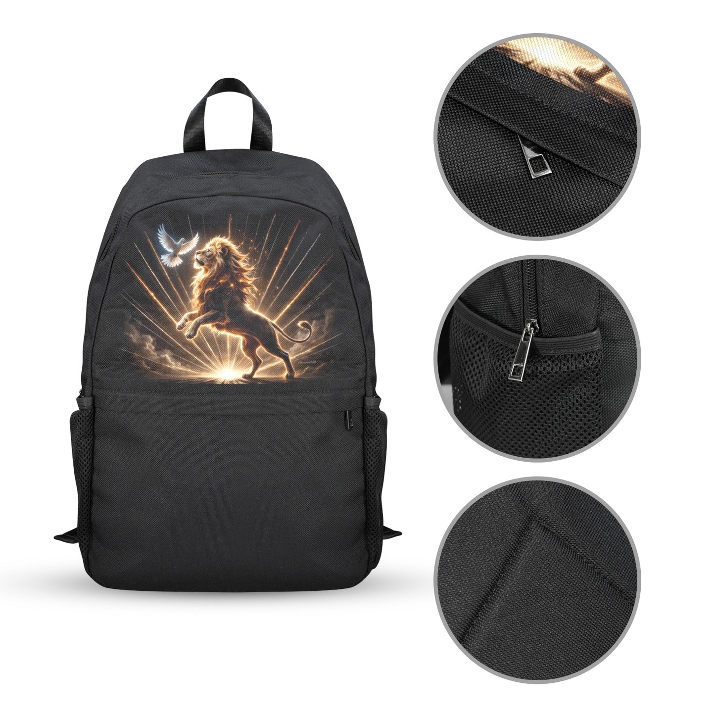 Lion of Judah and Holy Spirit with Golden Rays Casual Backpack
