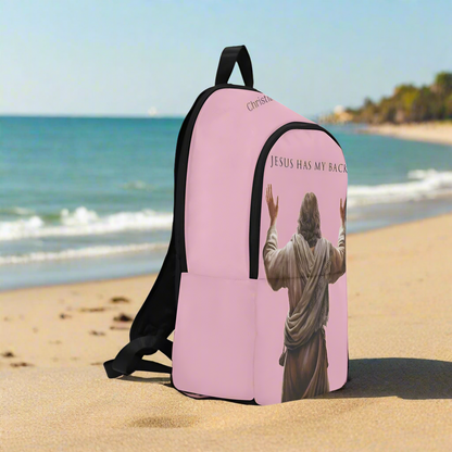 "Jesus Has My Back" Christian Backpack (Choose Pink Shade)