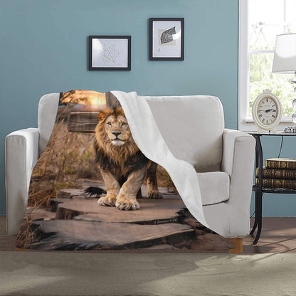 Lion of Judah Rock and Cross - Ultra-Soft Micro Fleece Blanket (multiple sizes)
