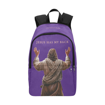 "Jesus Has My Back" Christian Backpack (Choose Purple Shade)