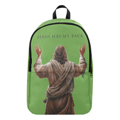 "Jesus Has My Back" Christian Backpack (Choose Green Shade)