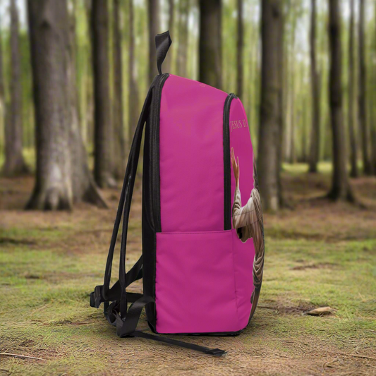 ’Jesus Has My Back’ Christian Backpack (pink) - One size - Bags