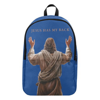 "Jesus Has My Back" design Christian Backpack (Choose Blue Shade)